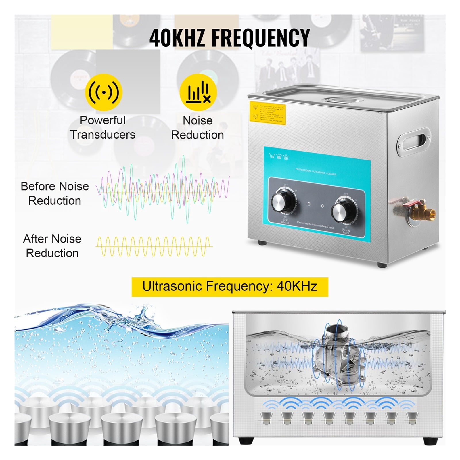 6L Electric Ultrasonic Cleaner Portable Washing Machine Lave-Dishes Ultrasound Home Appliance