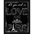 thumbnail image 2 of Sheldon Lewis 15x18 Black Modern Wood Framed Wall Art Titled - Love And Paris BW, 2 of 6