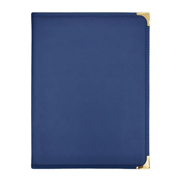 Portada de menú Libro de menús 4 páginas Elegante funda transparente comercial Tamaño A4 Metal Azul