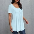 thumbnail image 7 of Cute Summer Blouses for Teens Women's Short Sleeve Shirts Dressy Casual Womens Tops Dressy Solid Color Tshirts Shirt, 7 of 7