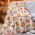 thumbnail image 5 of Fall Pumpkin Dessert Coffee Scarf Flannel Throw Blanket, Autumn Thanksgiving Birthday Gifts for Kids Men Women, Cake Maple Leaves Cinnamon Seasonal Soft Blankets for Bedding Sofa 50 x 60 Inches, 5 of 6