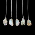 thumbnail image 3 of Natural Ultra Fire Raw Ethiopian Opal Rough Handmade Dainty Pendant Necklace For Women, Healing Chakra Crystals, Birthstone Jewelry, Rhodium Plated 925 Sterling Silver Chain 20 inch, Anniversary Gift, 3 of 6