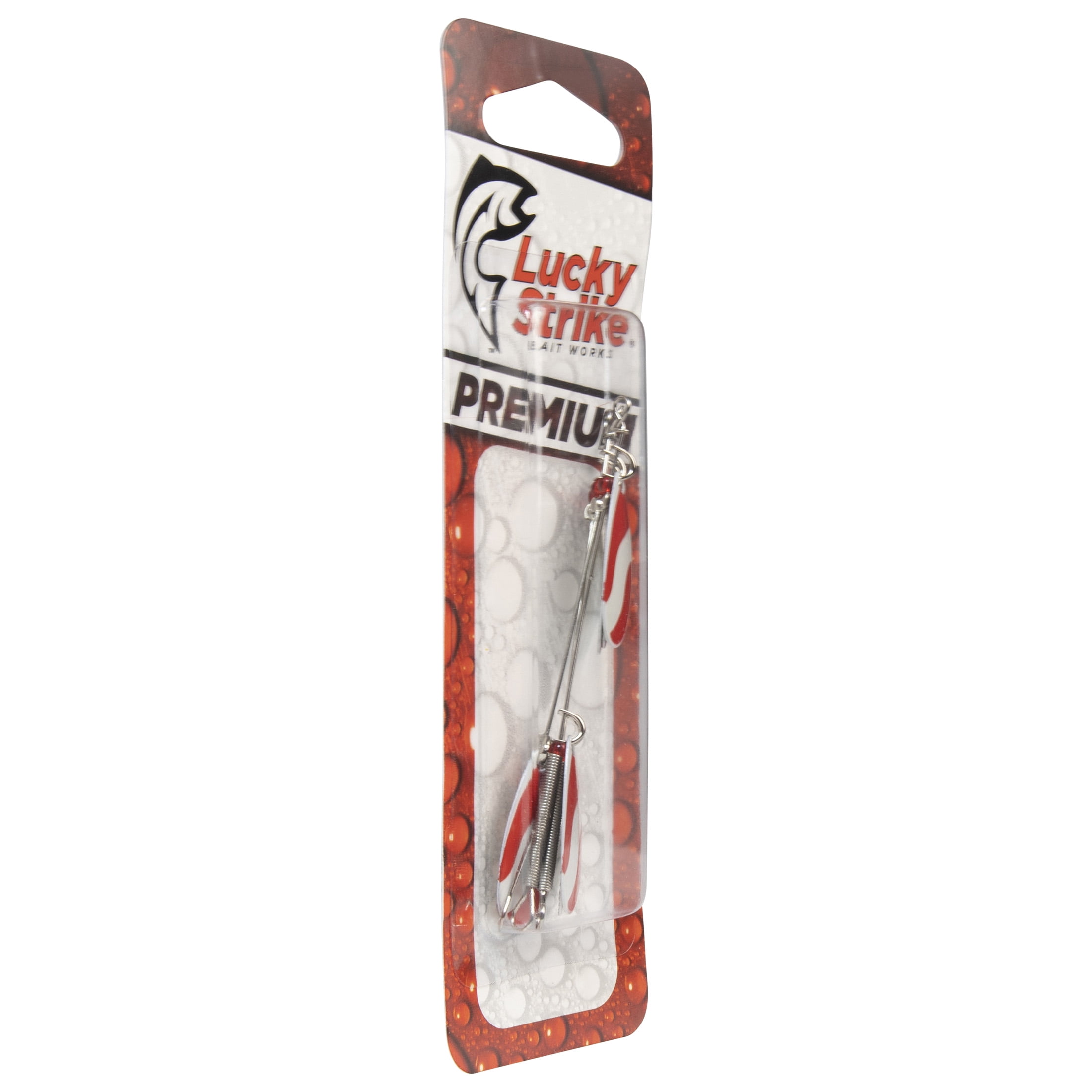Lucky Strike Baitworks #3 Red & White Double Spinner - 3-pack - Fishing Spinner