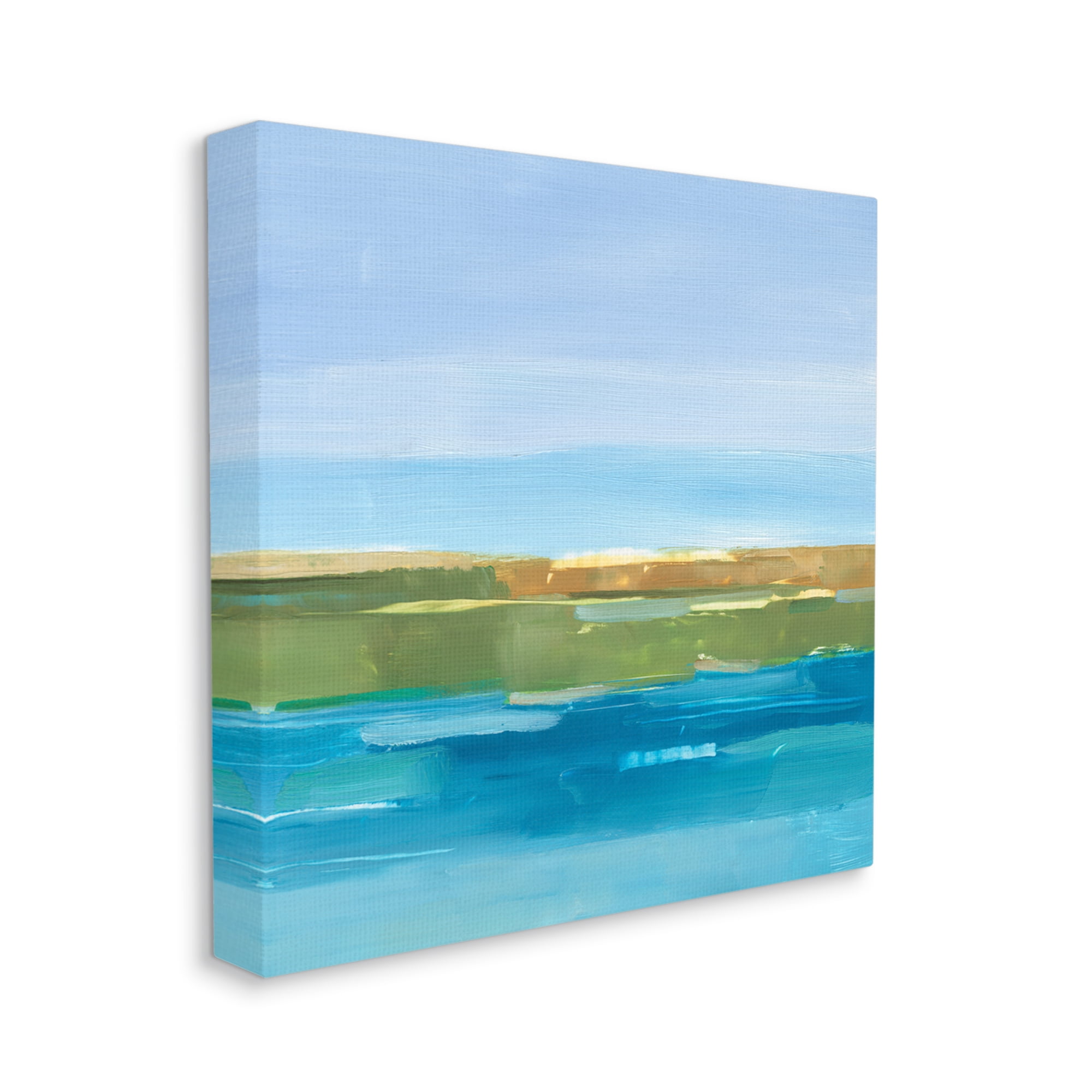 Stupell Industries Abstract Lake Scenery Abstract Painting Gallery Wrapped Canvas Print Wall Art, 17 x 17