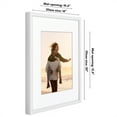 thumbnail image 6 of Americanflat 16x20 Picture Frame with Polished Plexiglass with 11x14 Mat Display Photo Soho Collection - White, 6 of 8
