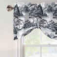thumbnail image 4 of Gray Garden Tie Up Valance Curtains for Windows, Kitchen Curtains Window Treatments, Retro Mountain Tree Forest Landscape Short Window Shades Valances for Bedroom Bathroom Cafe 54"x18", 4 of 8