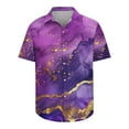 thumbnail image 4 of Yyeselk Men's Casual Beach Shirts Short Sleeve Button Down Tropical Print Shirt Lapel Stylish Comfort Vacation Hawaiian Shirt Purple XXXXL, 4 of 5