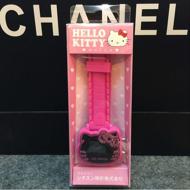 Hello Kitty-reloj inteligente electrónico para niños, pulsera de cuarzo con dibujos animados, relojes de Gel de sílice, impermeable, LED