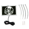 thumbnail image 1 of DC12V 4x6in LED Flag Light Skeleton Pattern Universal Accessory for Motorcycles UTVs ATVsChrome Frame, 1 of 14