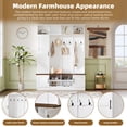 thumbnail image 6 of Hall Tree with Bench and Shoe Storage, 3-in-1 Hall Tree with Coat Rack, Adjustable Shoe Storage, 6 Hooks, 3 Cabinets, 4 Open Compartments, for Hallway, Entryway, Bedroom, White, 6 of 6