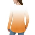 thumbnail image 6 of Fengqque Girls Long Sleeve Round Neck Gradient Color Shirts Curve Hem Side Slit Soft Tunic Tops T-Shirts Orange 5 Years, 6 of 7