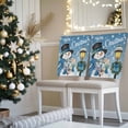 thumbnail image 3 of Blue Snowman Chair Covers Set of 6 Christmas Winter Wreath Snowflake Xmas Chair Back Covers Stretch Removable Washable Slipcovers Protector for Dining Room Kitchen Party Decor, 3 of 5