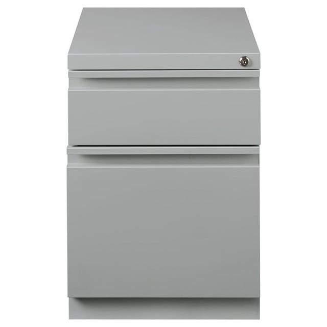 Pemberly Row 20"D Mobile Pedestal File 2-Drawer Filing Cabinet Box/File - Silver