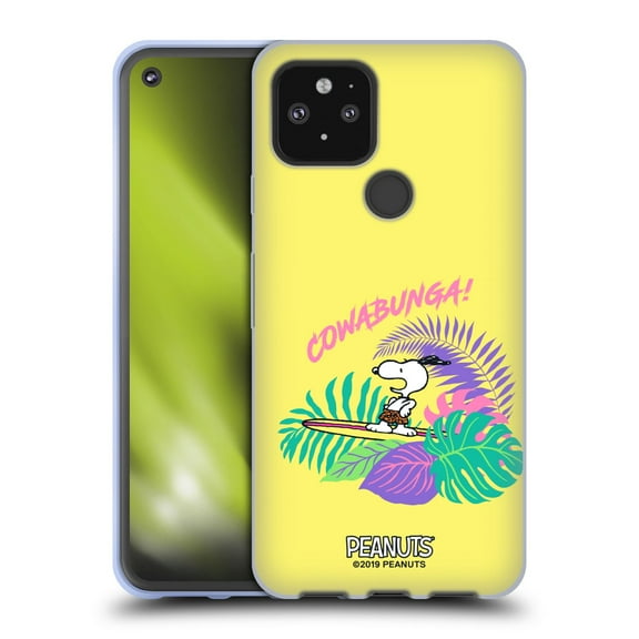 Head Case Designs Officially Licensed Peanuts Snoopy Aloha Disco Cowabunga! Soft Gel Case Compatible with Google Pixel 5 5G
