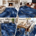 thumbnail image 6 of Navy Blue Marble Large Area Rugs for Bedroom Living Room, Soft Non Slip Carpet Bedside Rug, Abstract Modern Golden Geometric Rectangular Floor Cover Kitchen Accent Rug 5'x8' for Dining Room/Office, 6 of 9