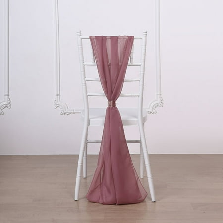 

Efavormart 5 Pack | 22 x 78 Mauve DIY Premium Designer Chiffon Chair Sashes for Wedding Party Event Banquet Decorations