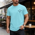 thumbnail image 2 of sckarle Men's T-Shirts Short Sleeve Crew Neck T Shirts Funny Printed Cotton Blend Casual Classic Basic Tee Shirts Sky Blue,XL, 2 of 7