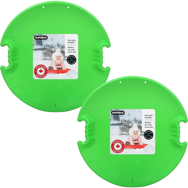 Superio Traîneau Rond Avalanche Neige, 26 Pouces Vert (Lot de 2)