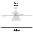 thumbnail image 4 of Portage Bay Miller Park Ceiling Fan w/ 5 Reversible Blades & Motor, 44", White, 4 of 7