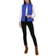 thumbnail image 2 of INSPIRE CHIC Chalecos de mujer con cuello alto, chaleco acolchado con cremallera, color azul brillante, 2 of 6