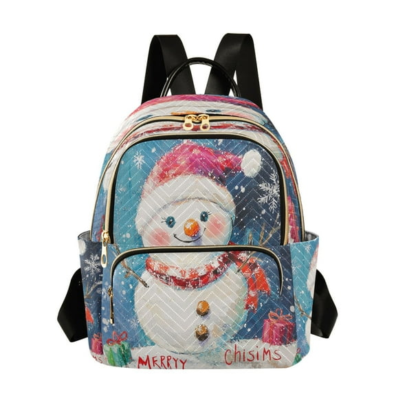 Casual Merry Christmas Snowman Backpack for School,College and Travel, Water Resistant Bookbag,