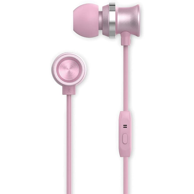 Hypercel Metallic Earbuds, Dynamic Stereo Sound with 10mm Neodymium and Noise Isolation, in-line mic and Multi-Function