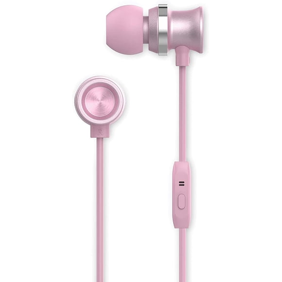 Hypercel Metallic Earbuds, Dynamic Stereo Sound with 10mm Neodymium and Noise Isolation, in-line mic and Multi-Function