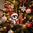 thumbnail image 5 of Penguin Letter Christmas Ornament,2D Personalized Initial Hanging Ornament for Christmas Tree,DIY Xmas Decor,Holiday Gift for Family,Friends(M), 5 of 7
