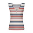 thumbnail image 5 of Lufly Tank Tops for Women Causal Button V-Neck Stripe Printing Blouse Sleeveless Elegant T-Shirt,Gray,M, 5 of 5