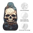 thumbnail image 5 of Sikiie Vintage Leaf Flower Skull Car Seat Protector 2 Pack Car Seat Cushion Mat, Car Seat Covers for SUV, Truck, Van, 5 of 7