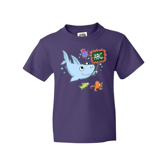 Inktastic Teacher Shark with School of Fish Youth T-Shirt