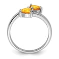 thumbnail image 2 of Auriga Fine Jewelry 925 Sterling Silver Heart Cut Citrine and Diamond Accent Ring Size 7 for Women, 2 of 4
