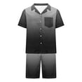 thumbnail image 3 of BSDJILFG 50% Clearance Off,Pajamas for Men Casual Lounge Sets Short Sleeve Lapel Button Down Blouse Turndown Button Comfy Breathable Soft Satin Silky Tops And Bermuda Shorts Loungewear Sleepwear, 3 of 5