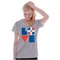 thumbnail image 3 of Domical Republic Flag DR Pride Love Womens Fitted Plus Size Graphic Tee Brisco Brands 2X, 3 of 5