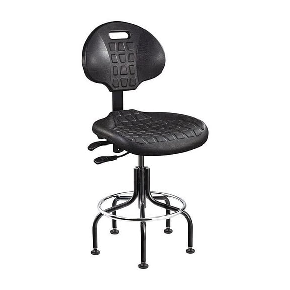 Bevco Polyurethane Task Chair, 24" to 29", No Arms, Black 7601-BLK