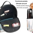 thumbnail image 5 of Lsque Animals in Transport Pattern Backpack – School Travel Canvas Daypack with Ergonomic Padded Straps, Multiple Compartments & Leather Handle, 5 of 5