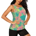 thumbnail image 2 of Sigee Colorful Palm Leaves for Women's Workout Tank Top,Running Tank Tops,Sleeveless Gym ClothesLarge, 2 of 8