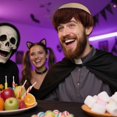 thumbnail image 3 of Peluca monje JoNeting Monk Friar Tuck Brown para cosplay de hombre, 3 of 7