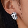 thumbnail image 2 of AFFY 14K White Gold over 925 Sterling Silver Chunky Stud Half Hoop Earrings for Women Jewelry, 2 of 6