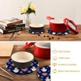thumbnail image 6 of SKYSONIC 2Pcs Trivet Pot Holder, Snowmen Heart Round Woven Potholders Set Cotton Braided Hot Pads Coasters Table Mats for Cooking and Baking, 6 of 7