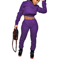 thumbnail image 1 of Akmipoem Women Hoodie Crop Pullover Sweatshirt Sweatpants 2 Piece Sweatsuits Sets, 1 of 5