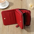 thumbnail image 3 of Short Coin Purse Solid Leather Women Card Holder Small Zipper Female Clutch, 3 of 6