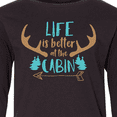 thumbnail image 4 of Inktastic Life Is Better At The Cabin, Deer Antlers, Camping Long Sleeve Youth T-Shirt, 4 of 5