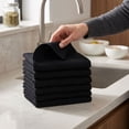 thumbnail image 4 of Smiry 100% Cotton Waffle Weave Kitchen Dish Cloths, Ultra Soft Absorbent Quick Drying Dish Towels, 12x12 Inches, 6-Pack,Black, 4 of 5