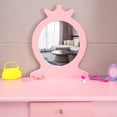 thumbnail image 3 of Ktaxon Kids Vanity Wooden Makeup Table Set for Girls Princess Pretend Beauty Make Up Dressing Play Set Child Vanity Desk Pink, 3 of 7