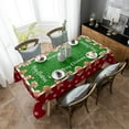 thumbnail image 4 of Rectangle Table Cloths 60x84inch Cute Christmas Gingerbread Man Candy Party Tablecloth Waterproof Polyester Table Covers for Kitchen Dinning Wedding Decoration, Wrinkle Resistant Green Floral, 4 of 6