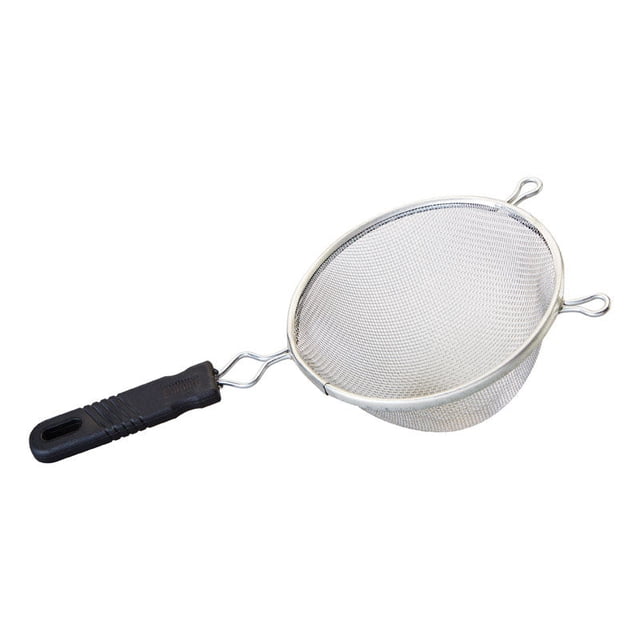 Colador de malla Good Cook, aluminio plateado y negro, 6 cm, con asa