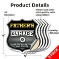 thumbnail image 2 of Father's Garage I Can Fix Everything But Stupid (5 Pack) 4 inch X 4 inch Shield Shaped Heavy Duty 3.2 mil Vinyl Decals To last, Gift for Dads and Uncles Classic Americana Crafted in the, 2 of 6
