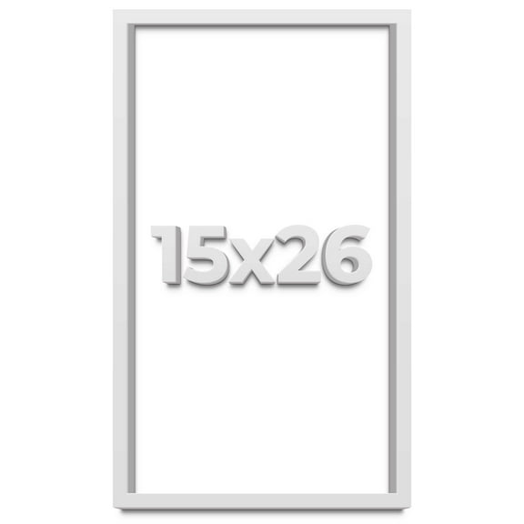 15x26 Shadow Box Frame White | 2 Inches Deep Real Wood Contemporary Shadowbox Display Frame | UV