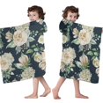 thumbnail image 4 of Pioneer Flower Floral Print Pattern Hooded Bath Towel，50"x30" for Ages 3 To 12 Kids, Quick Dry Lightweight Soft Microfiber Hood Beach Towel Cover Up for Kids, 4 of 7